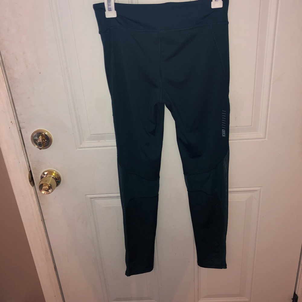 Forest green leggings with mesh